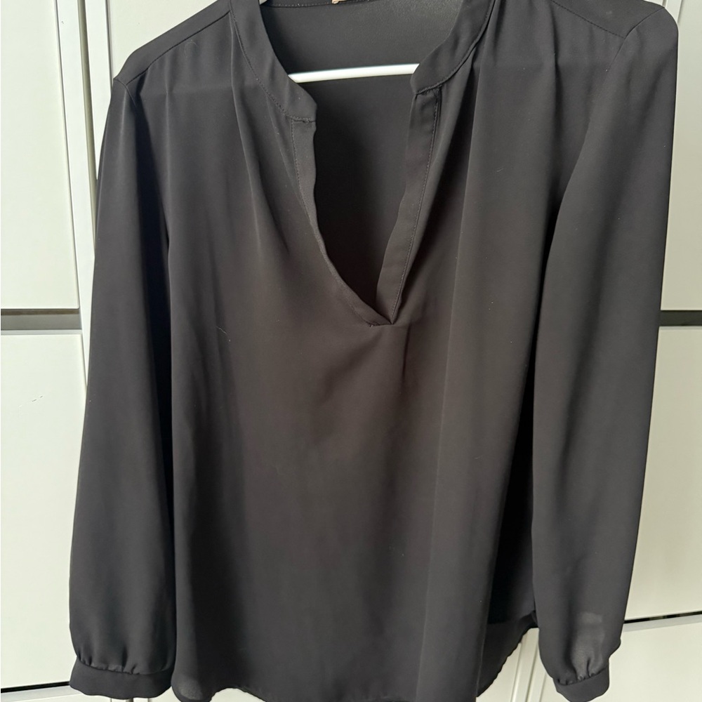 Gray Relaxed Blouse with Mandarin Collar